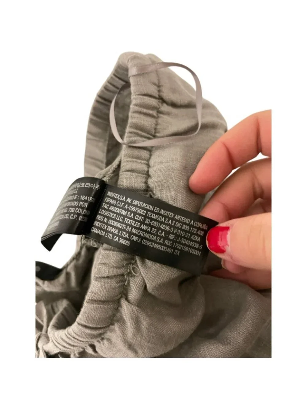 Zara Womens Wide Leg Pants M Gray Elastic Drawstring Linen Trousers 5344/240 NWT